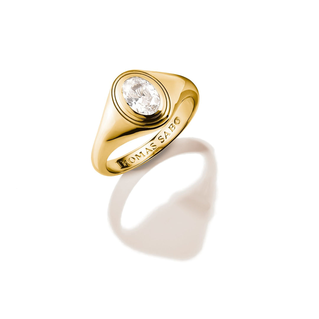 Ring with Oval White Zirconia Stone Bold Elegance | THOMAS SABO Australia