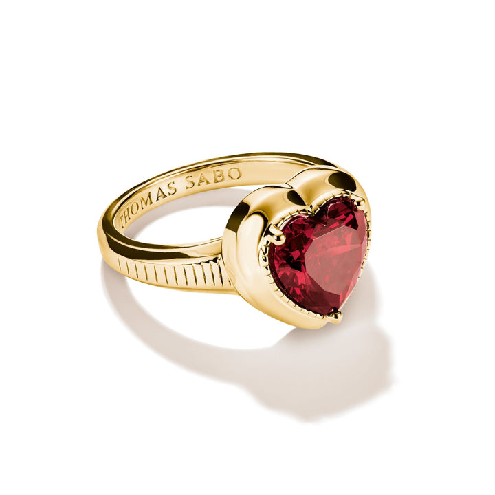 Ring with Red Heart Zirconia Stone