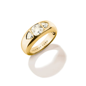 Ring with Faceted White Zirconia Stones Bold Elegance | THOMAS SABO Australia