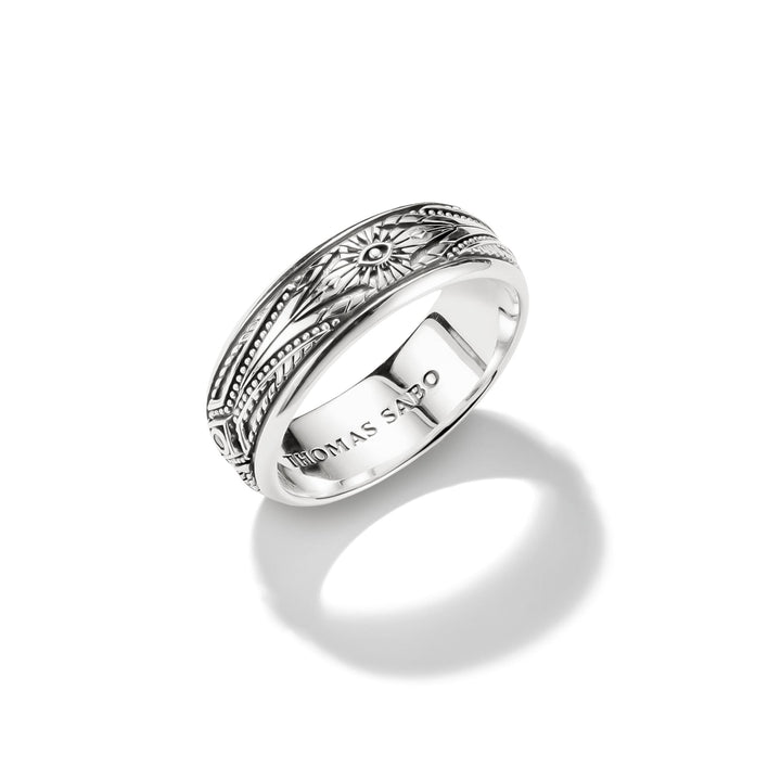 Ring with Engravings and White Zirconia Stones Elyndra | THOMAS SABO Australia