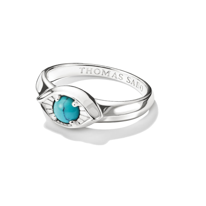 Small Eye Ring with Imitation Turquoise