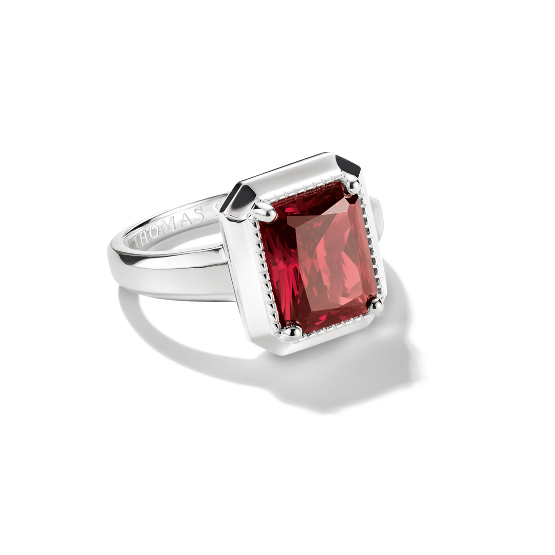 Ring with Red Zirconia Stone Elyndra