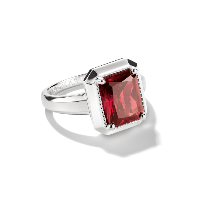 Ring with Red Zirconia Stone Elyndra
