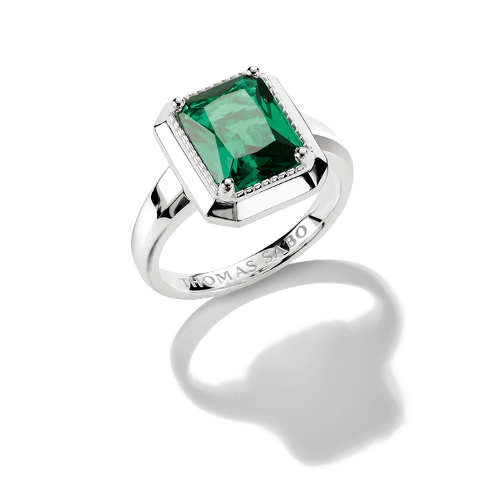 Ring with Green Zirconia Stone Elyndra