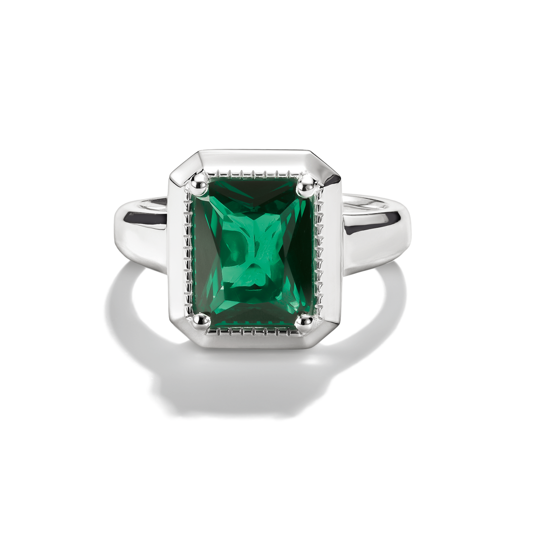Ring with Green Zirconia Stone Elyndra