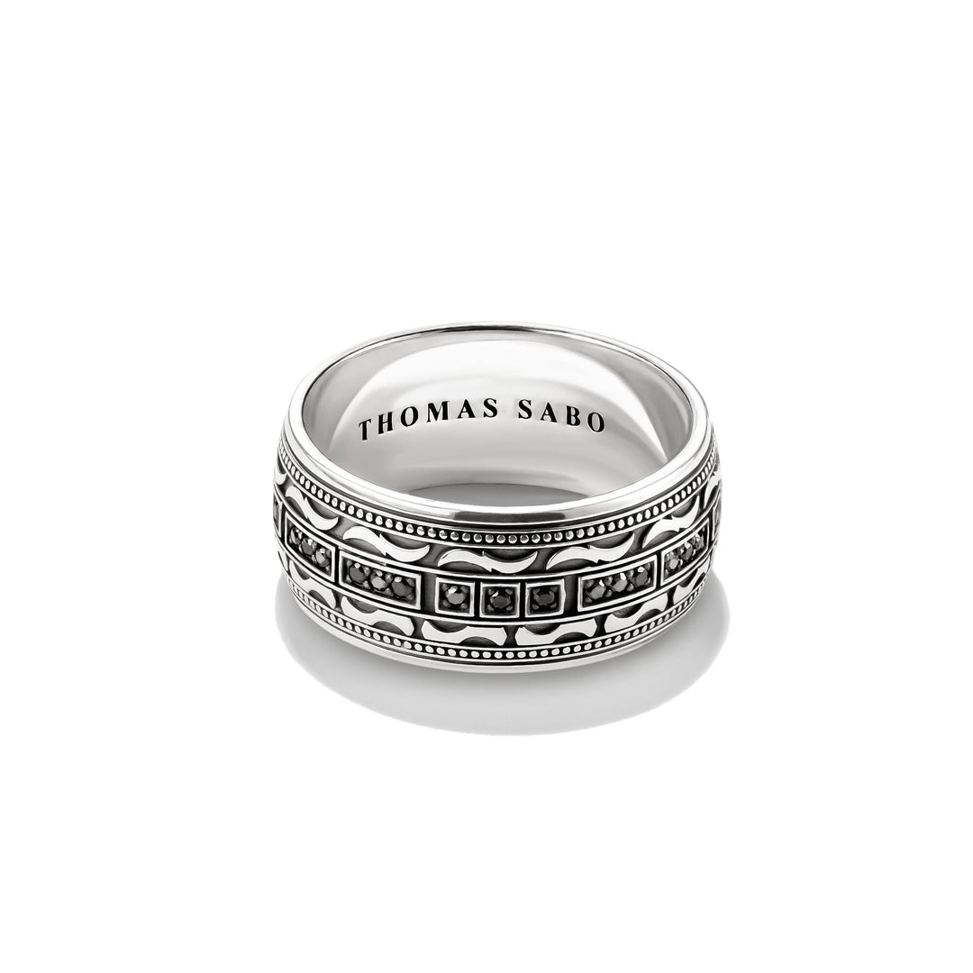 Wide Band Ring with Zirconia Wild Horses