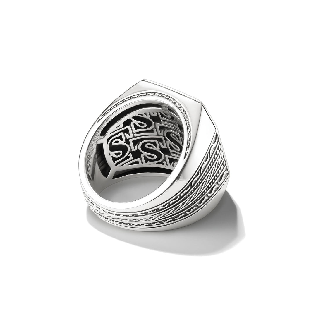 Horse Head Signet Ring with Zirconia Stones Wild Horses
