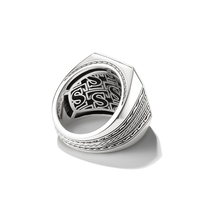 Horse Head Signet Ring with Zirconia Stones Wild Horses