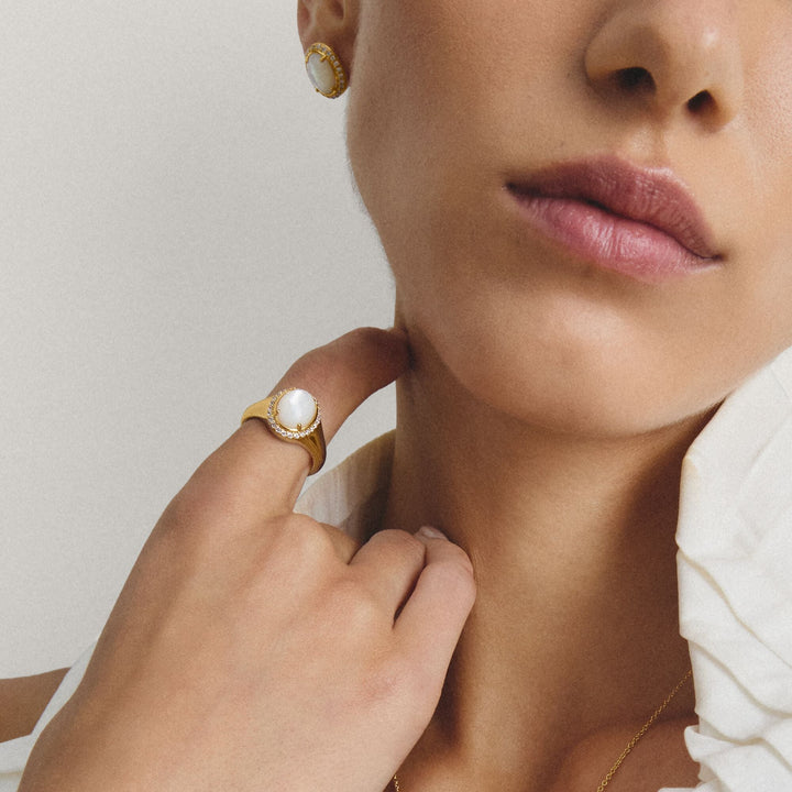 Halo ring with mother-of-pearl and zirconia | THOMAS SABO Australia