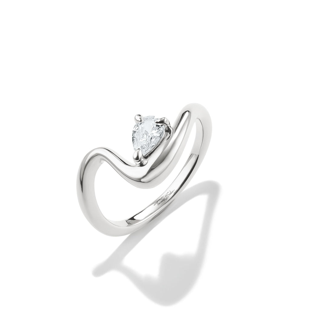 Ring with zirconia in teardrop shape | THOMAS SABO Australia