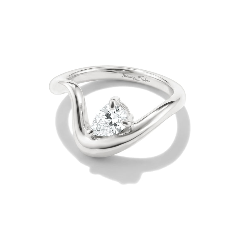 Ring with zirconia in teardrop shape | THOMAS SABO Australia