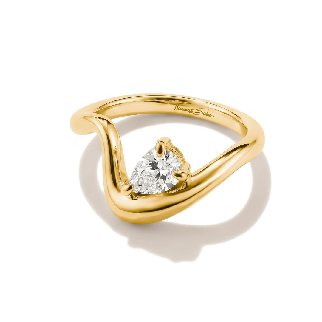 Ring with zirconia in teardrop shape | THOMAS SABO Australia