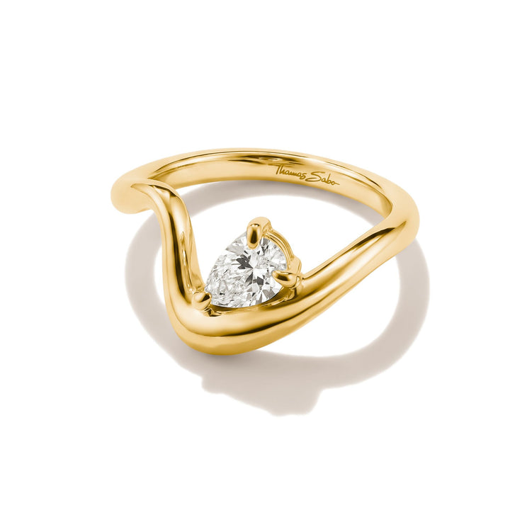Ring with zirconia in teardrop shape | THOMAS SABO Australia