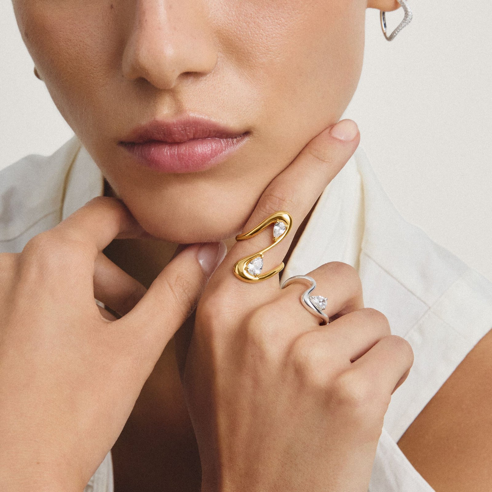 Ring with zirconia in teardrop shape | THOMAS SABO Australia