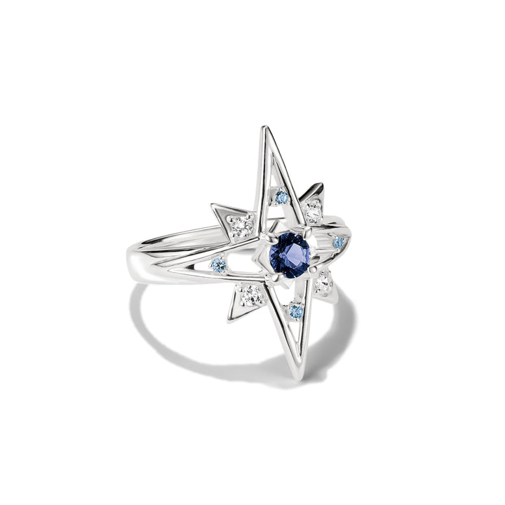 Ring star with blue stones
