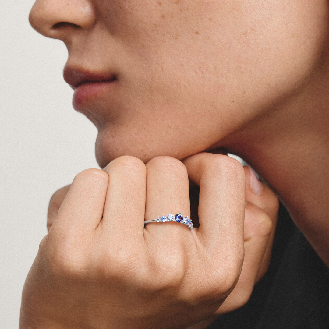 Ring with blue stones