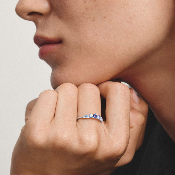 Ring with blue stones