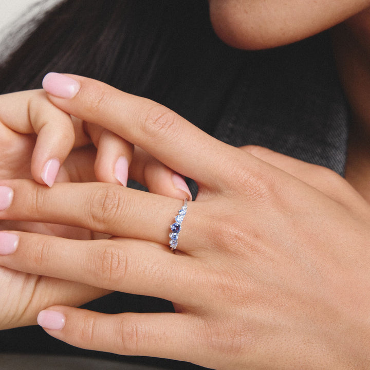 Ring with blue stones