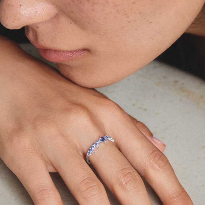 Ring with blue stones