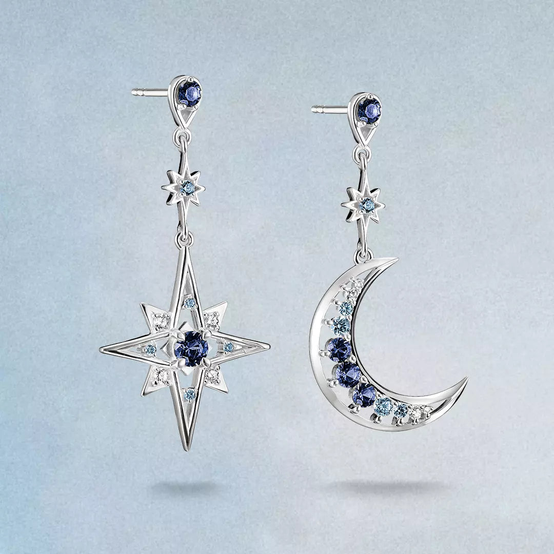 star & moon earrings