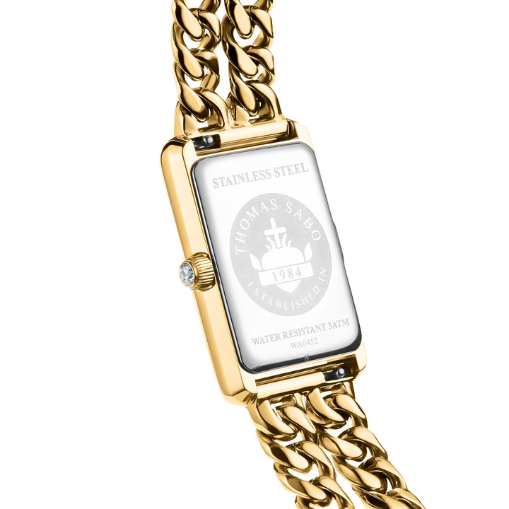 Ladies Rectangular Gold Watch with Black Dial | THOMAS SABO