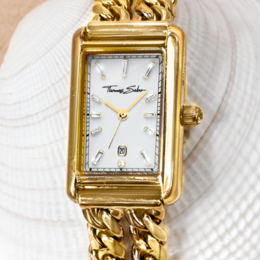 THOMAS SABO rectangle dial gold watch