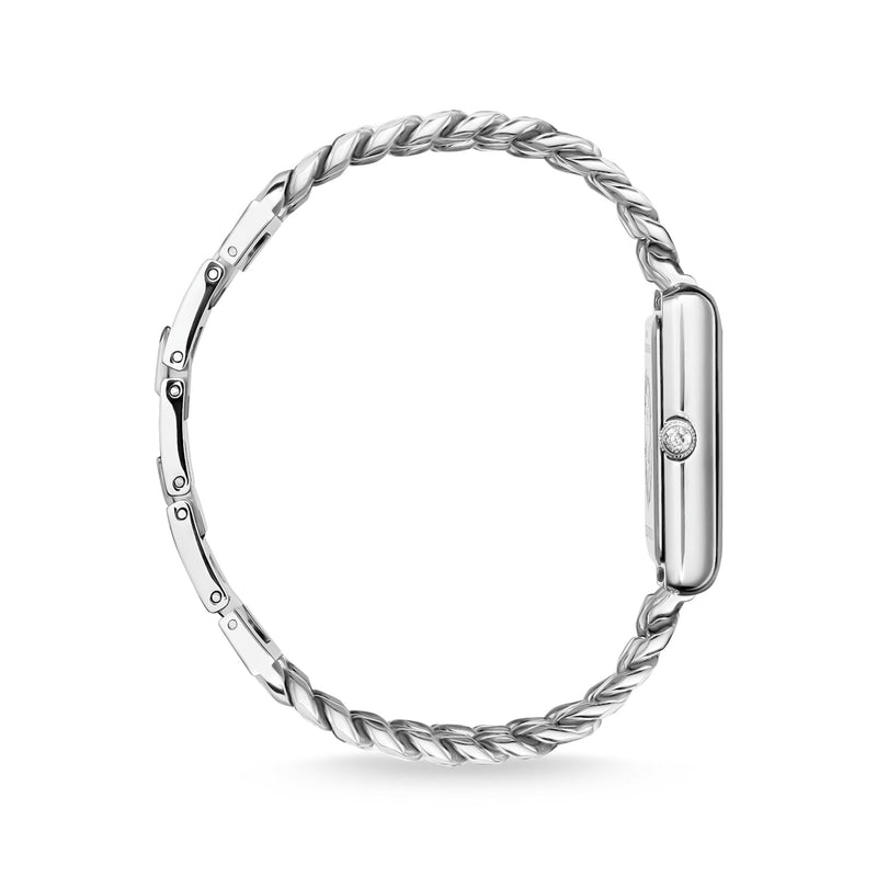 Ladies Rectangular Watch in Silver