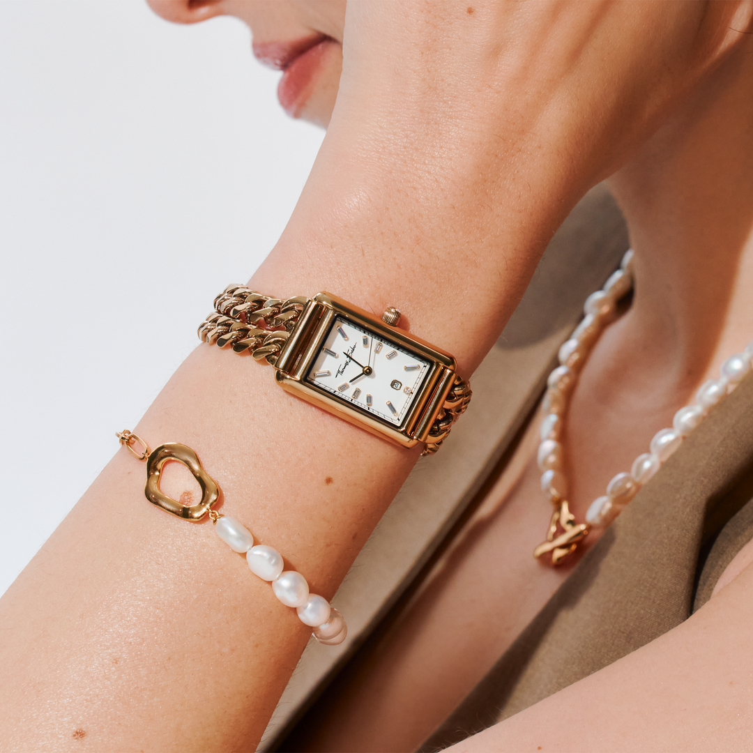 Bold Pearl Bracelet in Gold