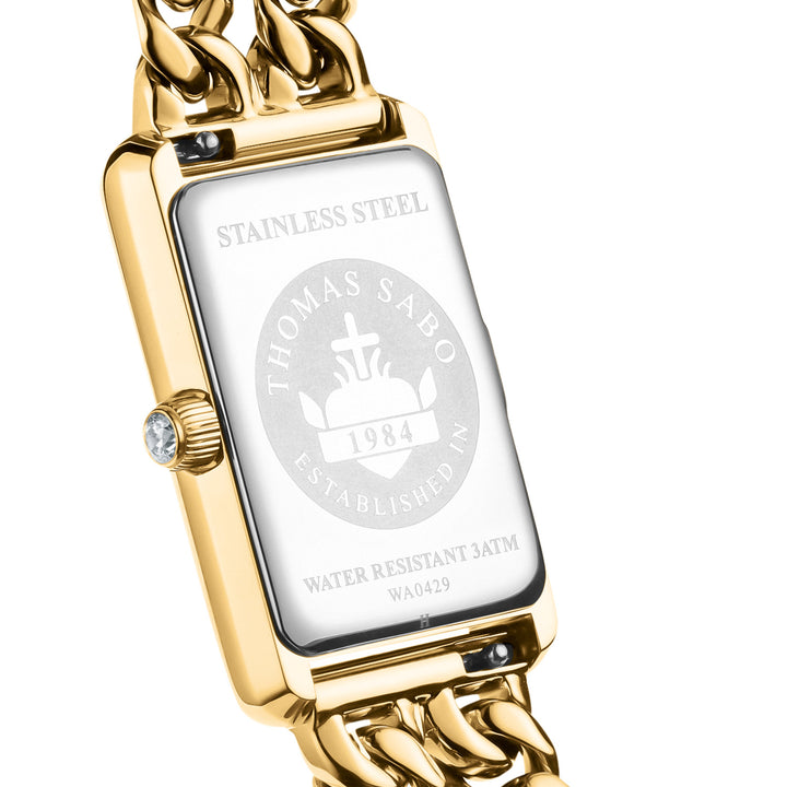 The back of a THOMAS SABO rectangle dial watch