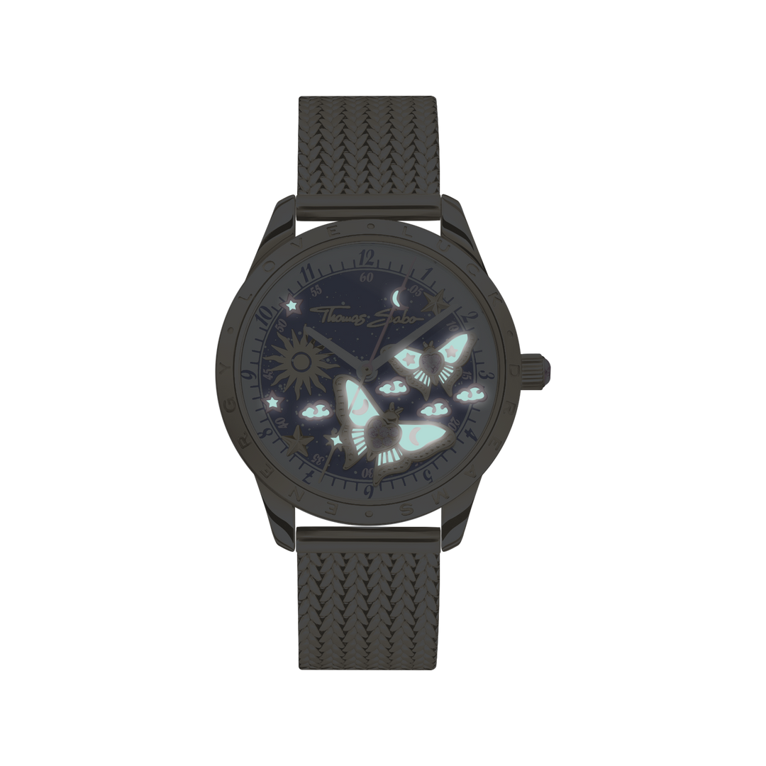 Luminescent Butterfly Watch in Gold