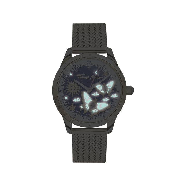Luminescent Butterfly Watch in Gold
