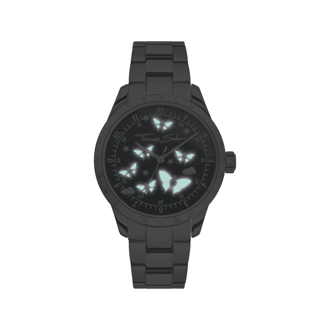  Luminescent Butterfly Watch Black Dial
