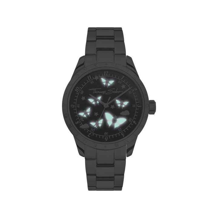  Luminescent Butterfly Watch Black Dial