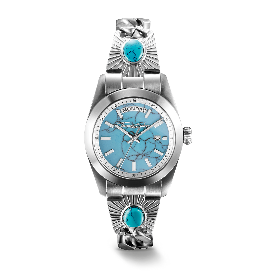 Watch Elyndra with turquoise dial 36 mm