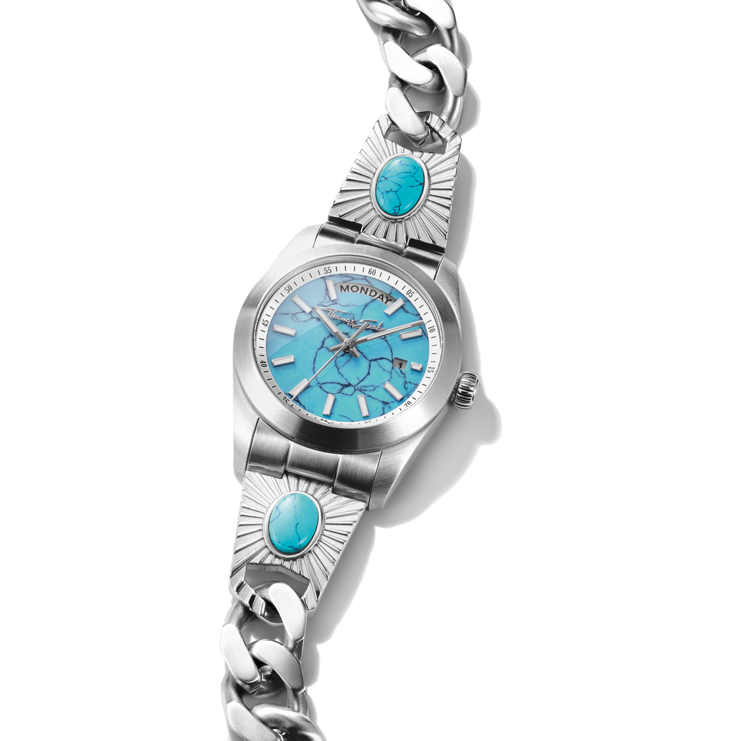 Watch Elyndra with turquoise dial 36 mm