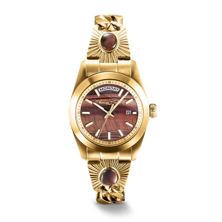 Watch Elyndra with red tiger eye dial 36 mm