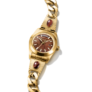 Watch Elyndra with red tiger eye dial 36 mm