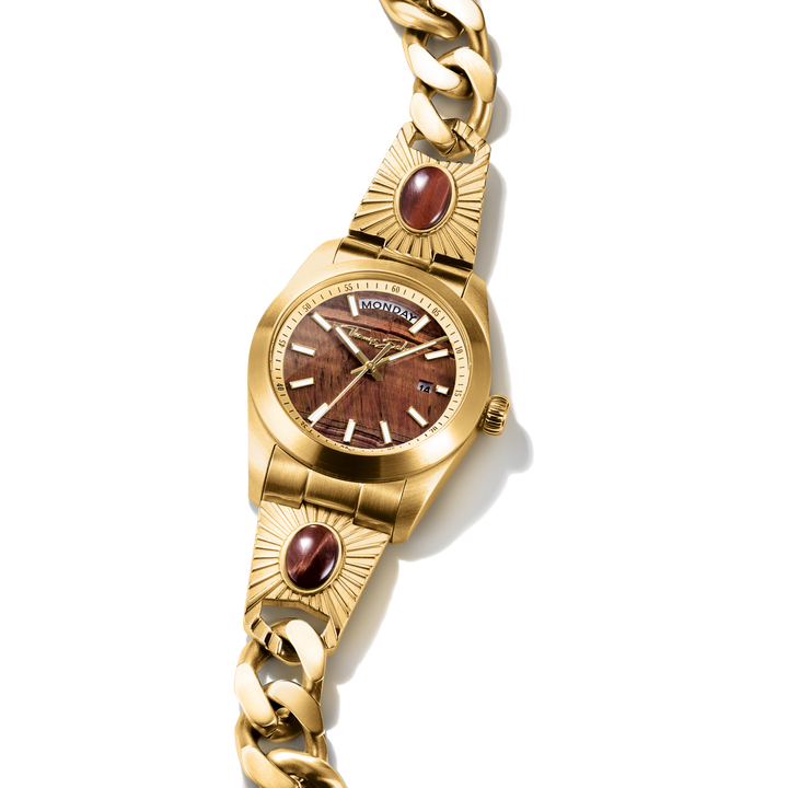 Watch Elyndra with red tiger eye dial 36 mm