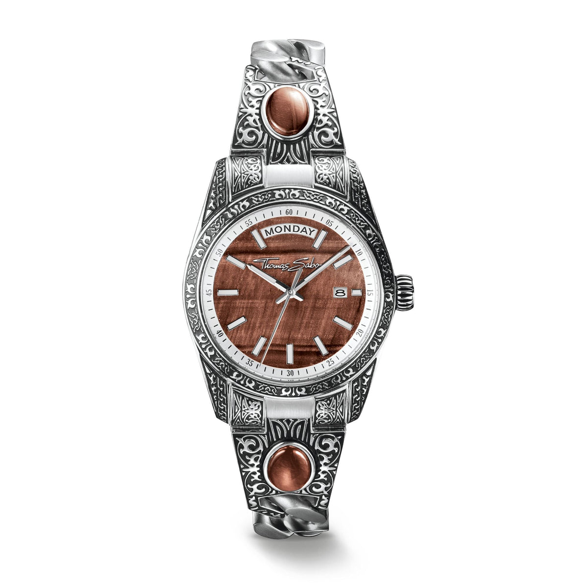 Women's Western-Style Watch with Red Tiger's Eye, Stainless Steel | THOMAS SABO