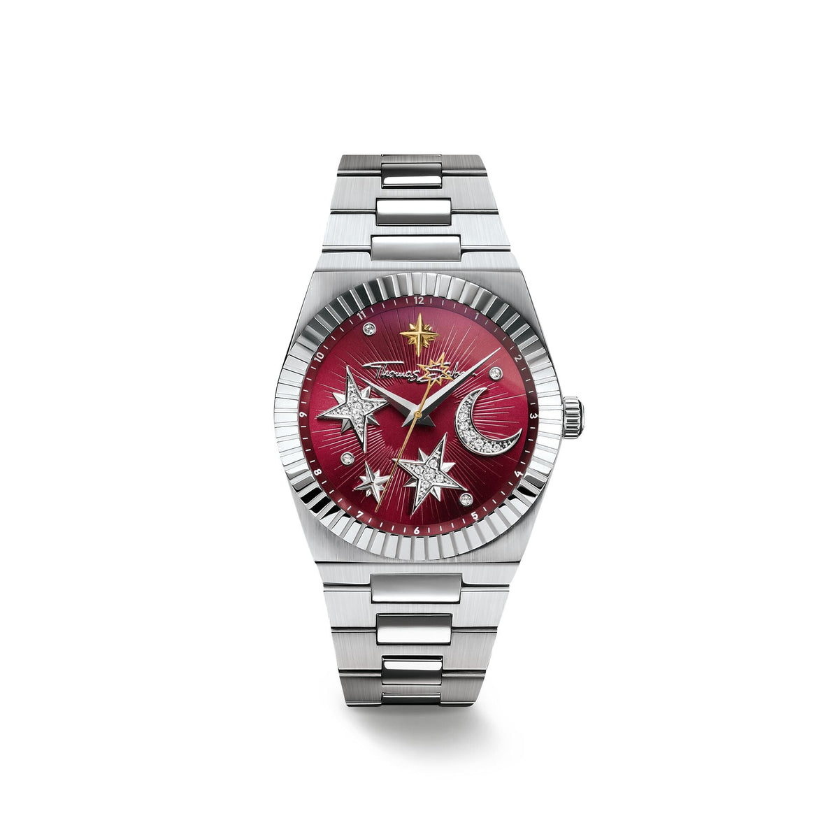Women's Moon and Stars Watch with Burgundy Dial | THOMAS SABO