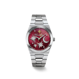 Women's Moon and Stars Watch with Burgundy Dial | THOMAS SABO