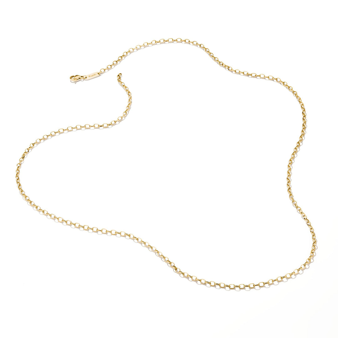 Gold-Tone Stainless Steel Charm Club Anchor Chain Necklace