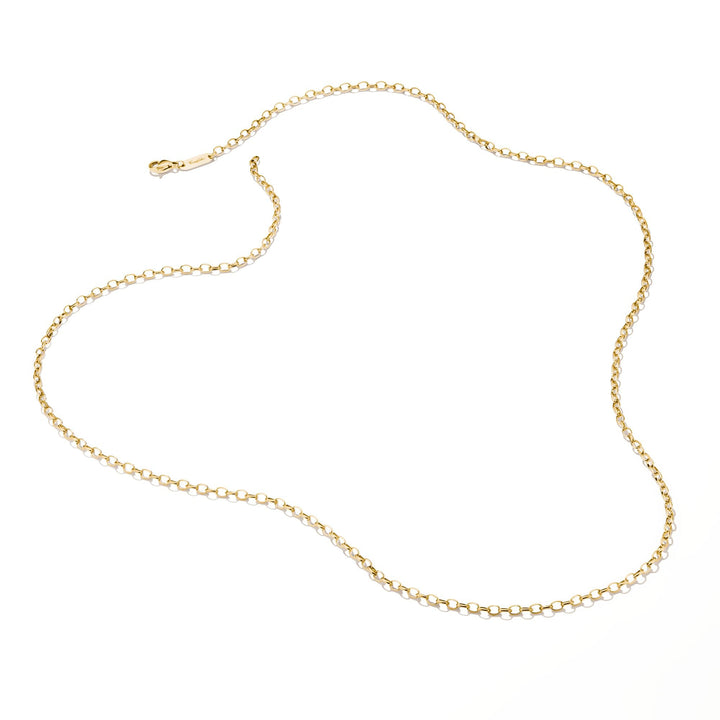 Gold-Tone Stainless Steel Charm Club Anchor Chain Necklace