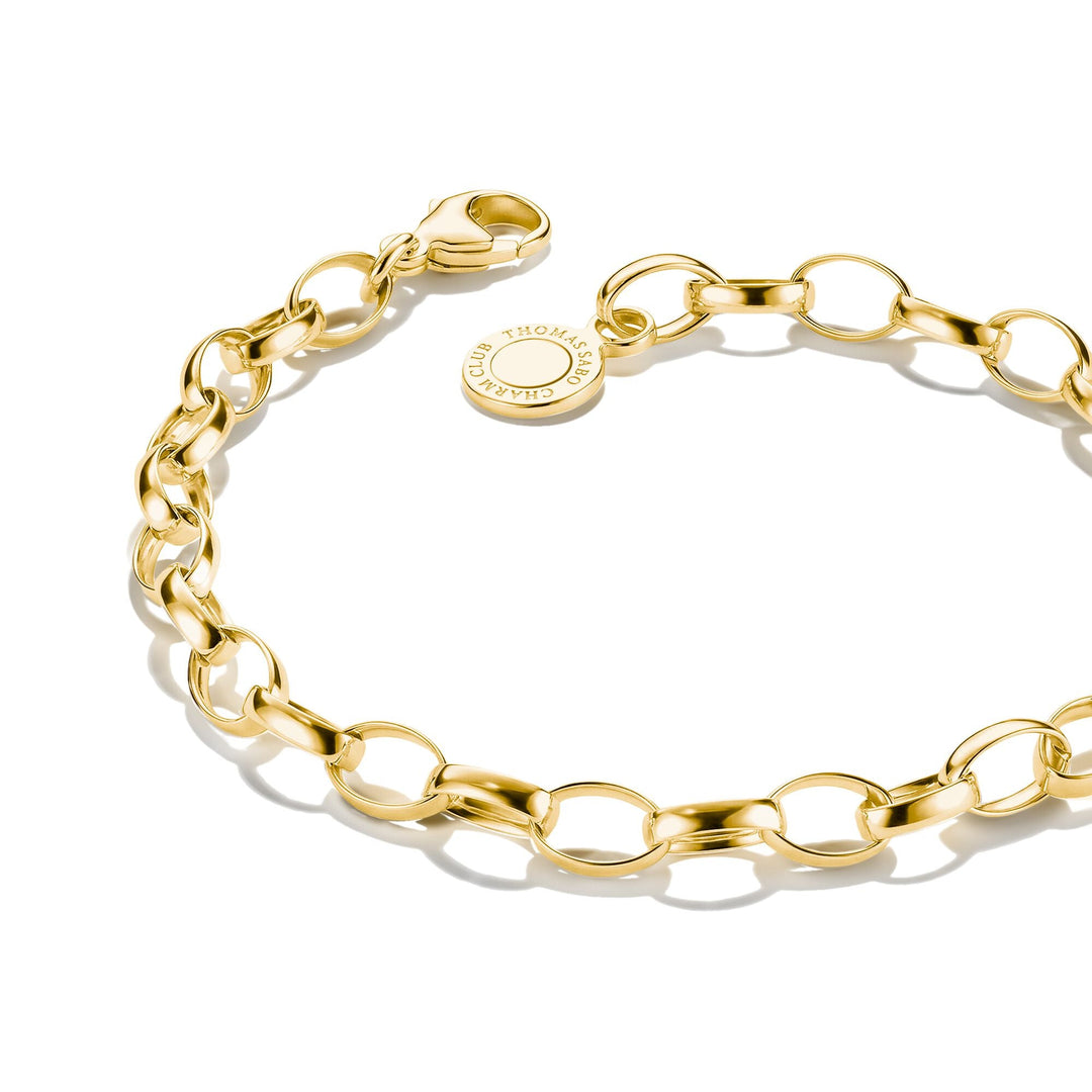 Gold-Tone Stainless Steel Charm Club Bracelet