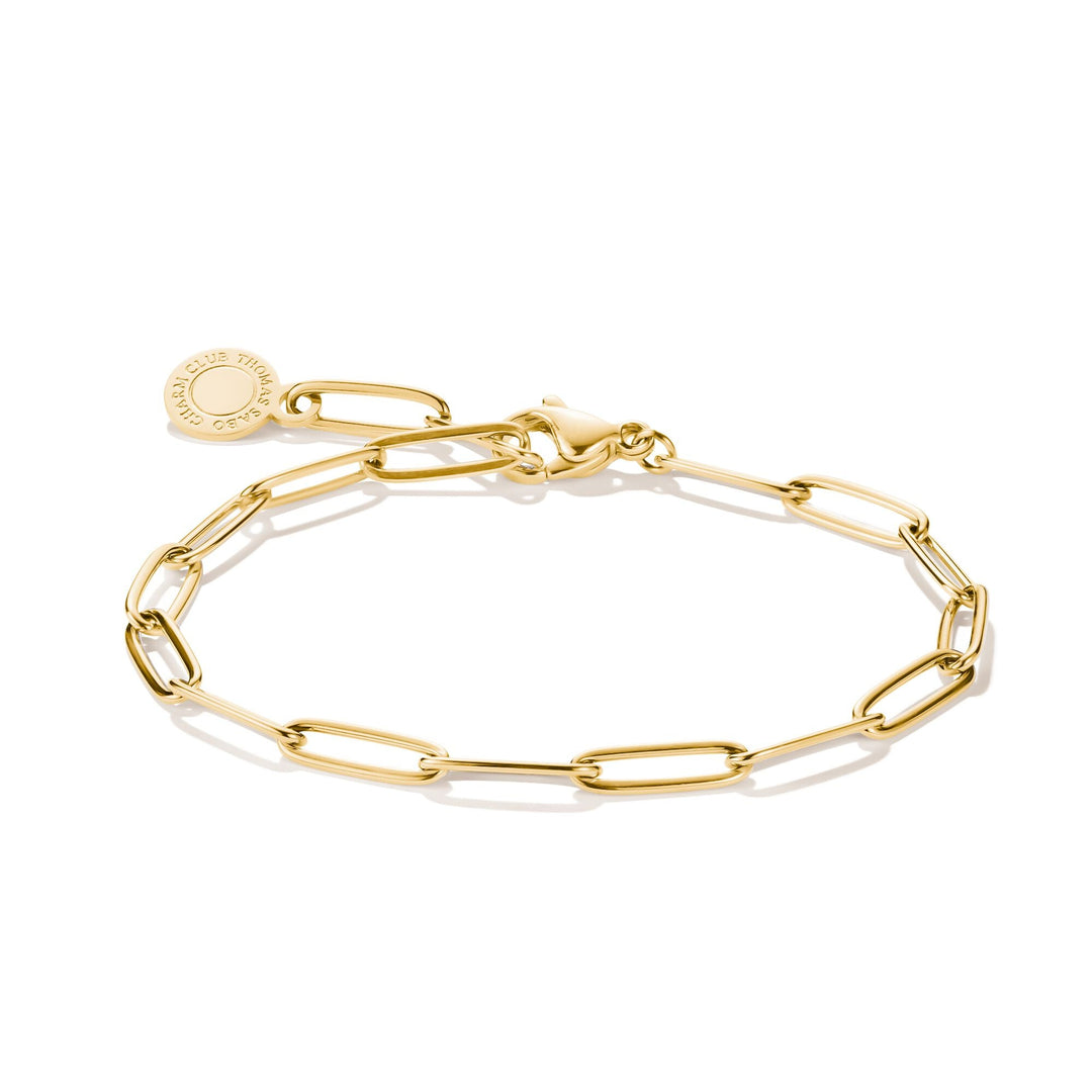 Gold-Tone Stainless Steel Charm Club Paperclip Bracelet | THOMAS SABO