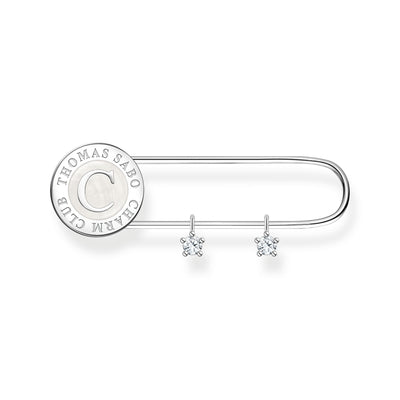 Brooch with white stones in safety pin design | THOMAS SABO Australia