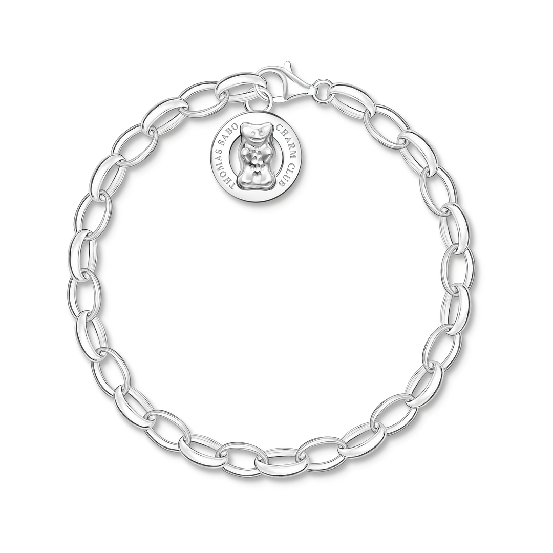 Charm bracelet with goldbear logo silver