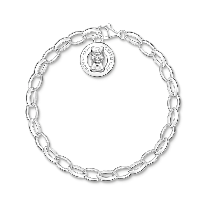 Charm bracelet with goldbear logo silver