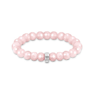 Charm bracelet  with rose quartz beads | THOMAS SABO Australia