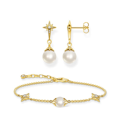 Mother's Day Gold Pearl Jewellery Set